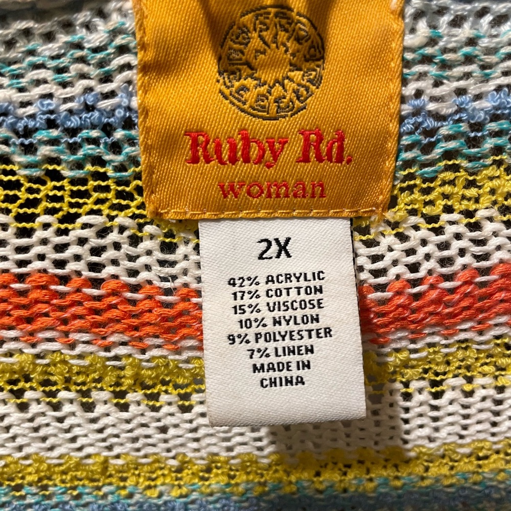 Ruby Rd. Multicolor Striped Cardigan - Picture 4 of 5
